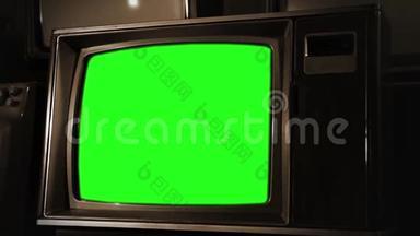 1980电视绿屏。 塞皮娅·托内。